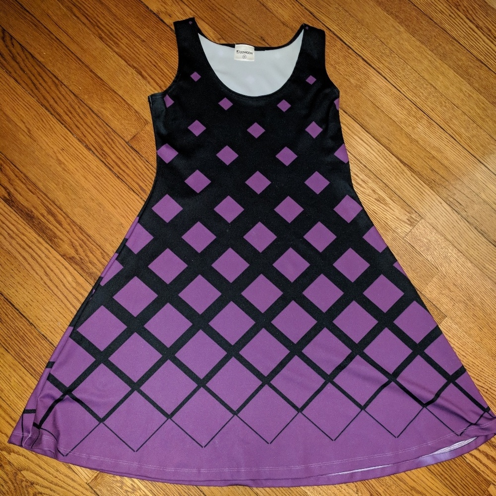 Purple and Black Skater Dress